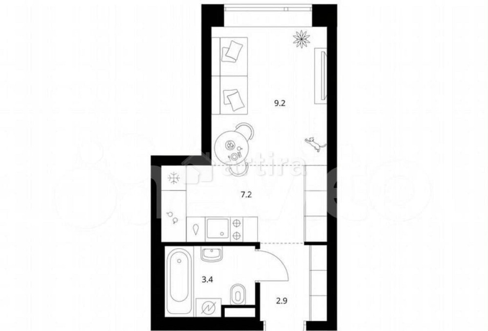 Студия, 22.7 м2, 27/27 эт. Москва - изображение 1