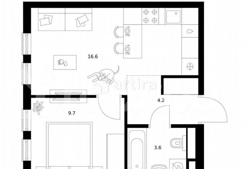 1-комн. квартира, 34.1 м2, 5/14 эт. Москва - изображение 1