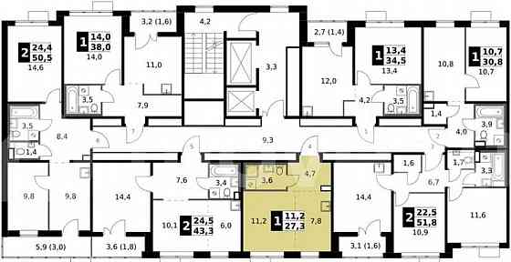 Студия, 27.3 м2, 18/24 эт. Москва