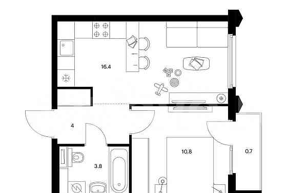 1-комн. квартира, 35.7 м2, 6/32 эт. Москва