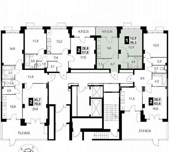 1-комн. квартира, 36.5 м2, 1/22 эт. Москва