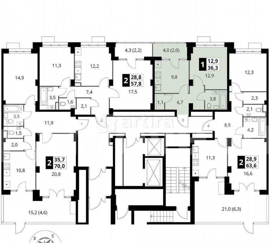 1-комн. квартира, 36.5 м2, 1/22 эт. Москва - изображение 4