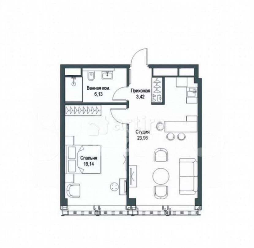 2-комн. квартира, 52.7 м2, 55/57 эт. Москва - изображение 3