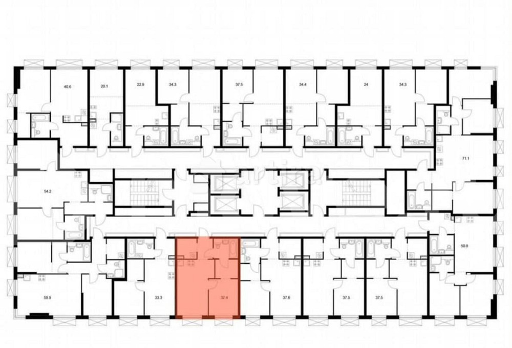 1-комн. квартира, 37.4 м2, 12/30 эт. Москва - изображение 3
