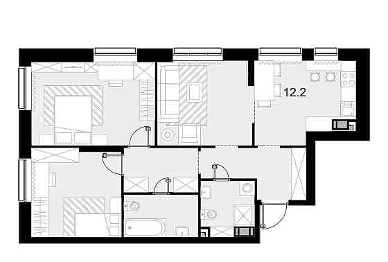 3-комн. квартира, 76 м2, 18/28 эт. Москва