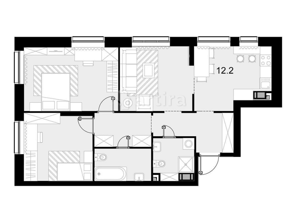 3-комн. квартира, 76 м2, 18/28 эт. Москва - изображение 1