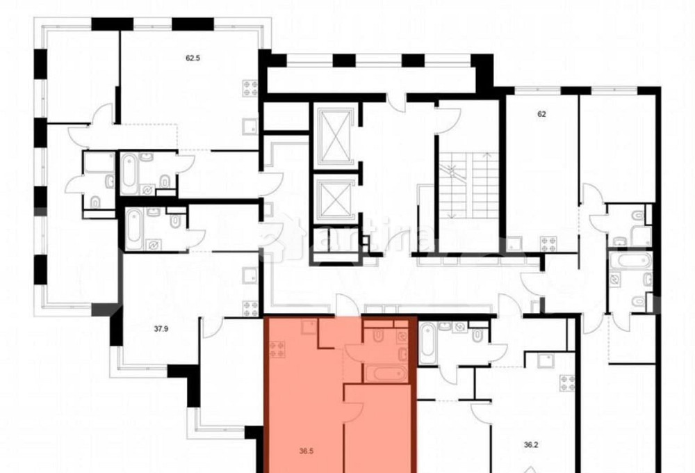 1-комн. квартира, 36.5 м2, 12/16 эт. Москва - изображение 3