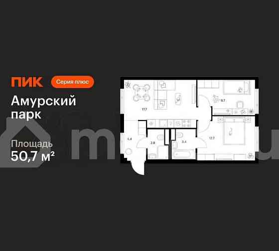 2-комн. квартира, 50.7 м2, 3/27 эт. Москва