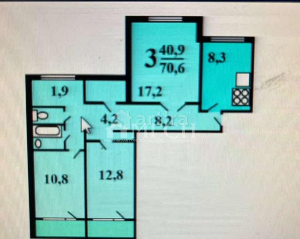 Комната, 17.2 м2, 3/12 эт. Москва - изображение 1