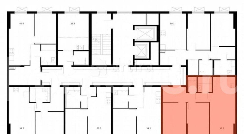 2-комн. квартира, 57.5 м2, 3/16 эт. Москва - изображение 3