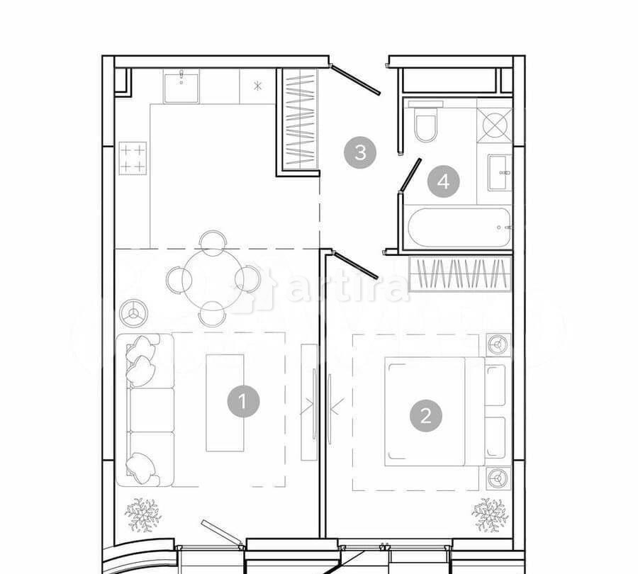 2-комн. квартира, 46 м2, 6/21 эт. Москва - изображение 2