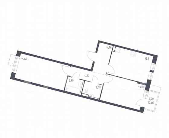 2-комн. квартира, 58.2 м2, 3/16 эт. Москва