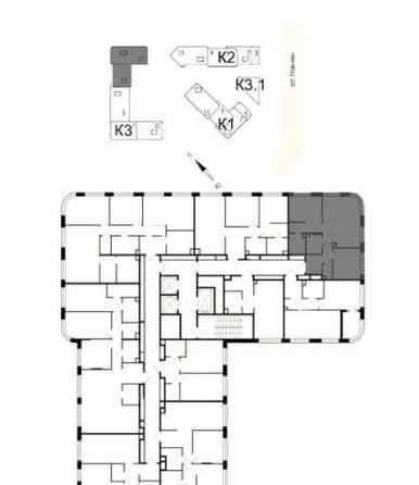 3-комн. квартира, 66.1 м2, 2/17 эт. Москва