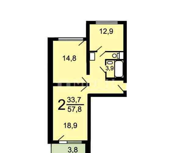 2-комн. квартира, 58.3 м2, 3/14 эт. Москва