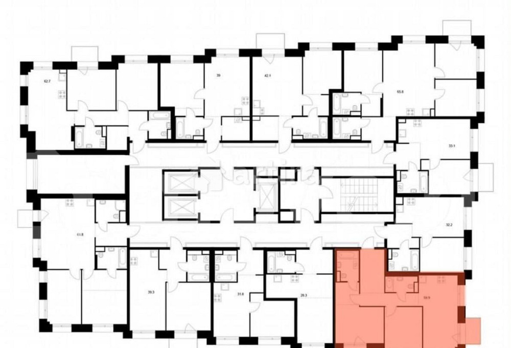 2-комн. квартира, 59.9 м2, 5/23 эт. Москва - изображение 2
