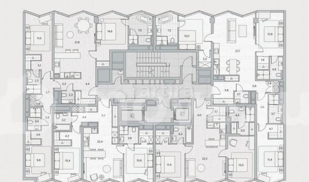 3-комн. пентхаус, 103.9 м2, 7/24 эт. Москва - изображение 4