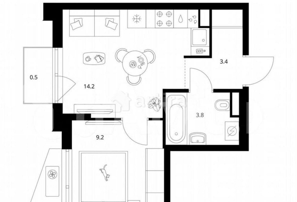 Студия, 31.1 м2, 9/18 эт. Москва - изображение 1