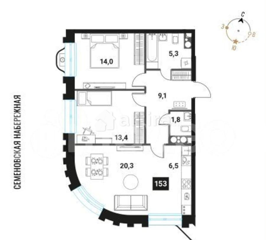 3-комн. квартира, 70.4 м2, 15/28 эт. Москва - изображение 1