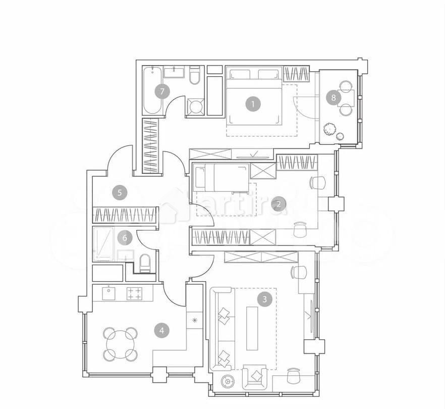 3-комн. квартира, 83.2 м2, 16/19 эт. Москва - изображение 2