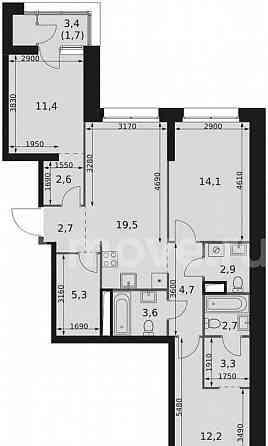 3-комн. квартира, 86.7 м2, 40/44 эт. Москва