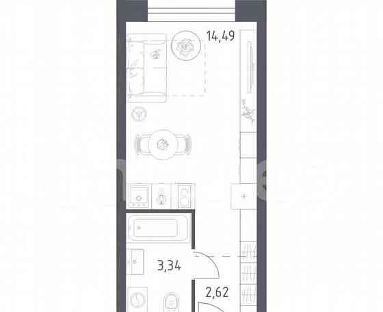 Студия, 20.5 м2, 16/28 эт. Москва