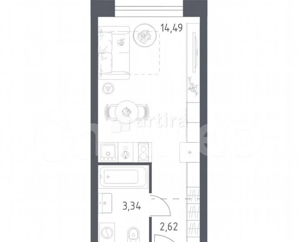 Студия, 20.5 м2, 16/28 эт. Москва - изображение 6