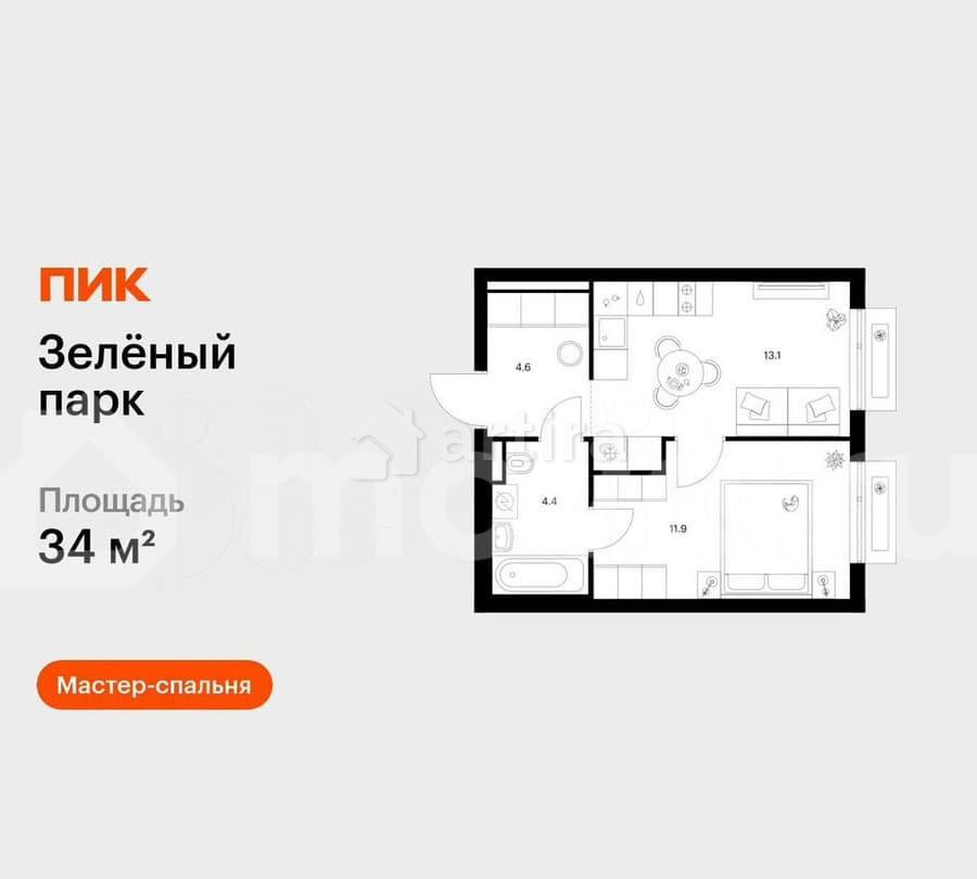 1-комн. квартира, 34 м2, 2/13 эт. Зеленоград - изображение 1