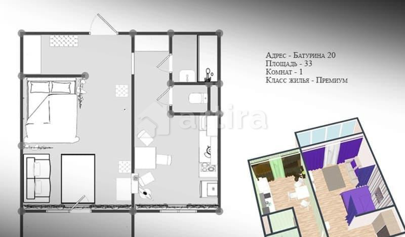 1-комн. квартира, 33 м2, 6/10 эт. Красноярск - изображение 12