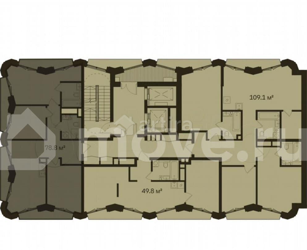 3-комн. квартира, 78.8 м2, 5/13 эт. Москва - изображение 4