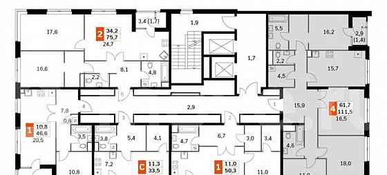 4-комн. квартира, 111 м2, 15/28 эт. Москва