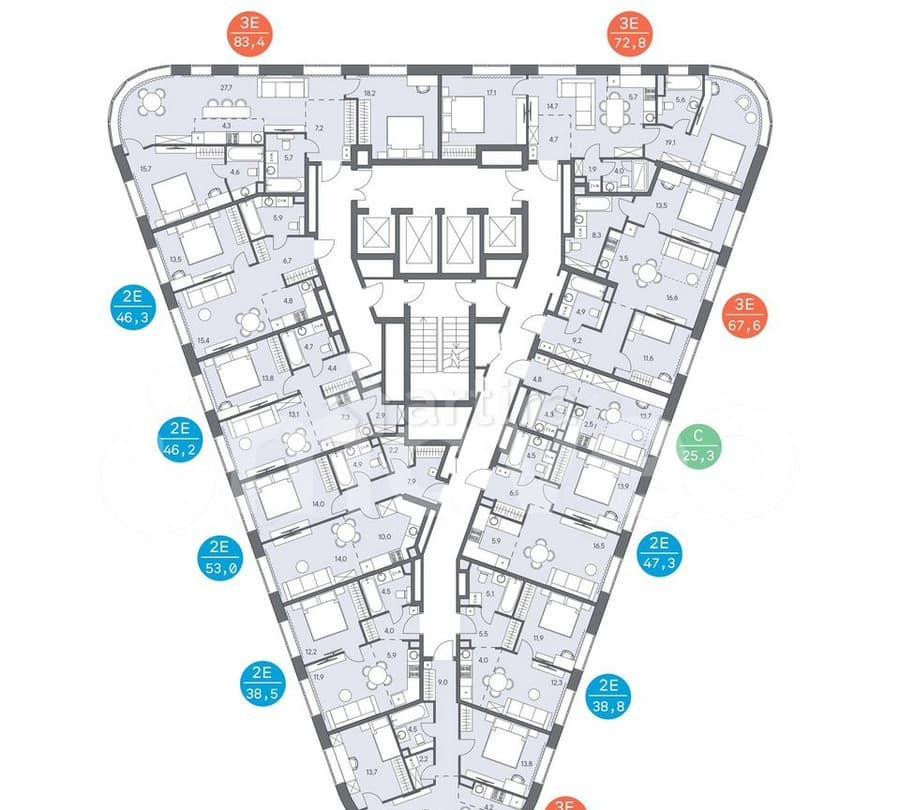 4-комн. квартира, 83.4 м2, 26/31 эт. Москва - изображение 1