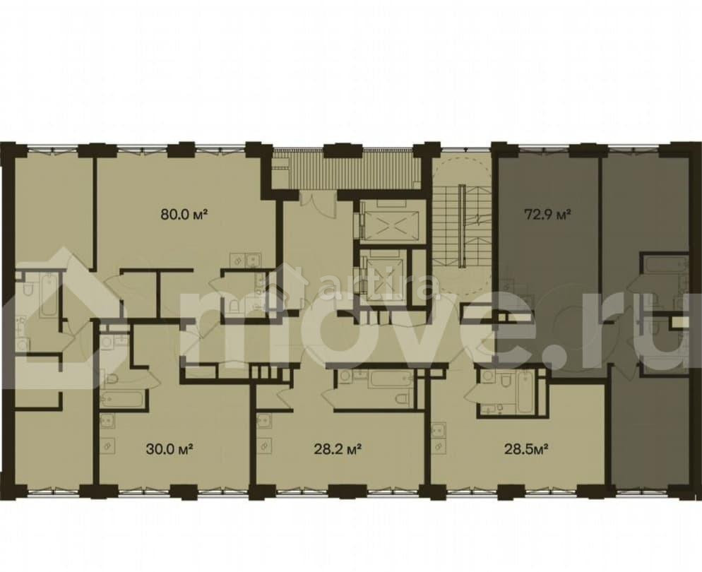 2-комн. квартира, 72.9 м2, 3/5 эт. Москва - изображение 5