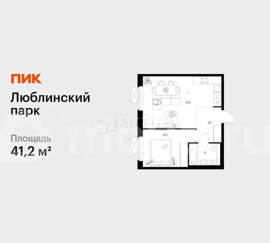 1-комн. квартира, 41.2 м2, 15/25 эт. Москва - изображение 1