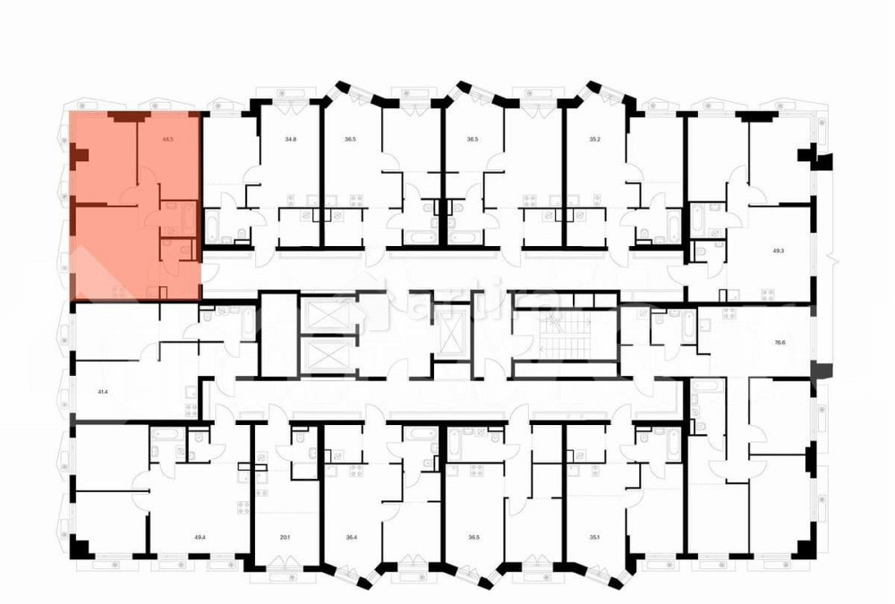 2-комн. квартира, 48.5 м2, 2/23 эт. Москва - изображение 2