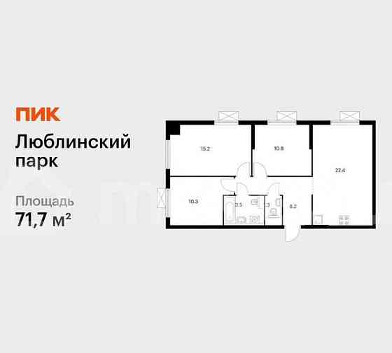 3-комн. квартира, 71.7 м2, 17/17 эт. Москва