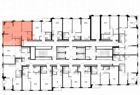 2-комн. квартира, 59.2 м2, 12/32 эт. Москва