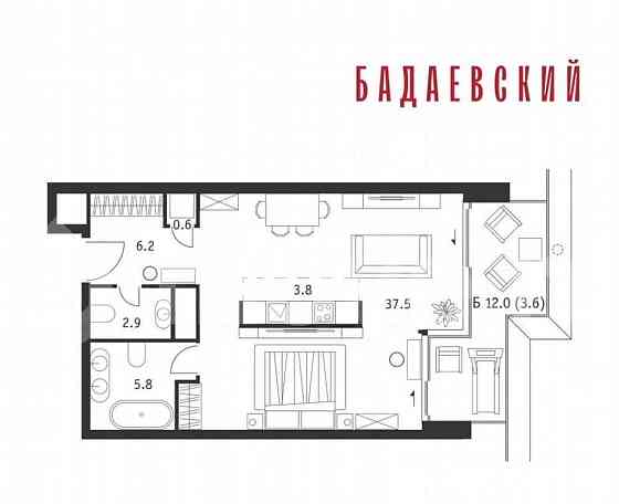 1-комн. квартира, 60.4 м2, 11/18 эт. Москва