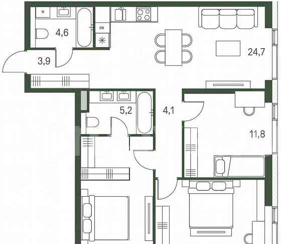 3-комн. квартира, 83 м2, 28/30 эт. Москва