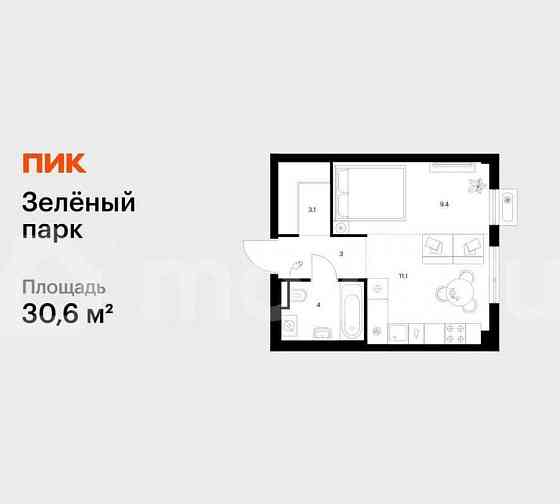 1-комн. квартира, 30.6 м2, 11/13 эт. Зеленоград
