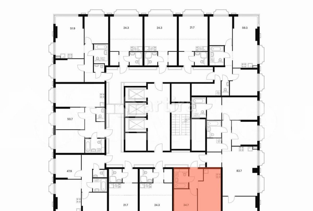Студия, 34.7 м2, 12/20 эт. Москва - изображение 2