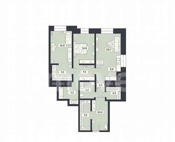 3-комн. квартира, 110.6 м2, 23/27 эт. Москва