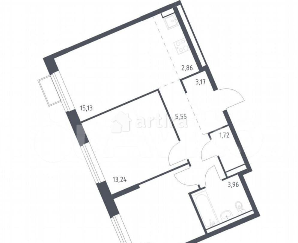 2-комн. квартира, 56.5 м2, 5/16 эт. Москва - изображение 2