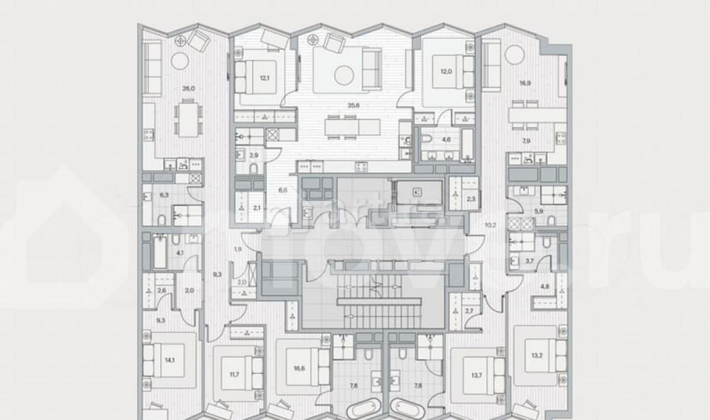 3-комн. пентхаус, 105.8 м2, 2/9 эт. Москва - изображение 3