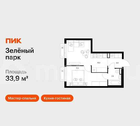 1-комн. квартира, 33.9 м2, 4/21 эт. Зеленоград