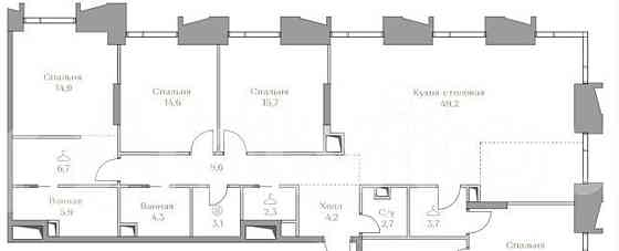 4-комн. квартира, 156.2 м2, 8/12 эт. Москва
