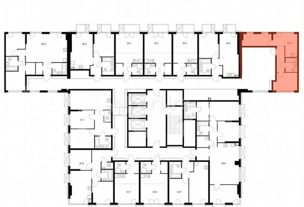 2-комн. квартира, 55.7 м2, 2/20 эт. Москва - изображение 3