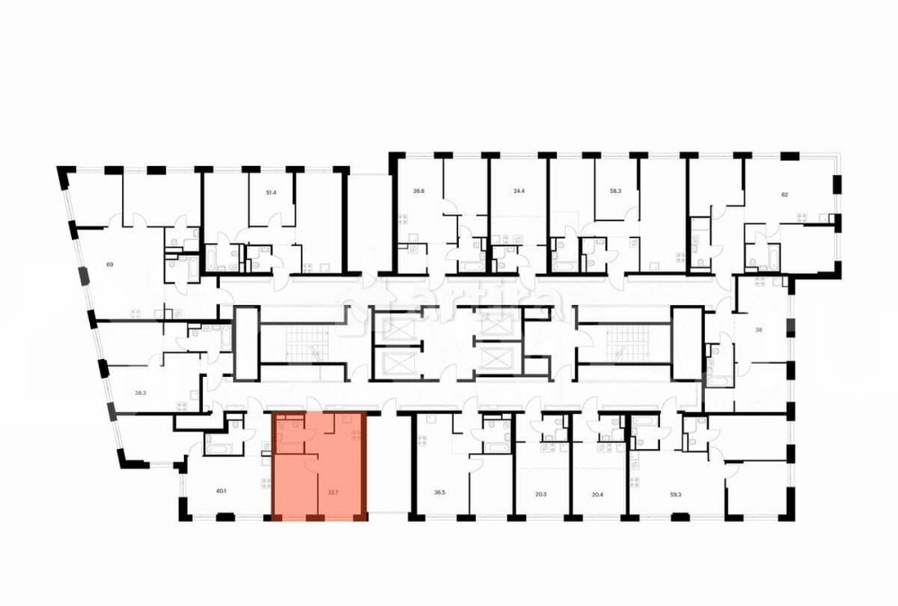 1-комн. квартира, 32.7 м2, 31/43 эт. Москва - изображение 2