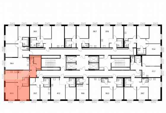 2-комн. квартира, 65.5 м2, 4/25 эт. Москва