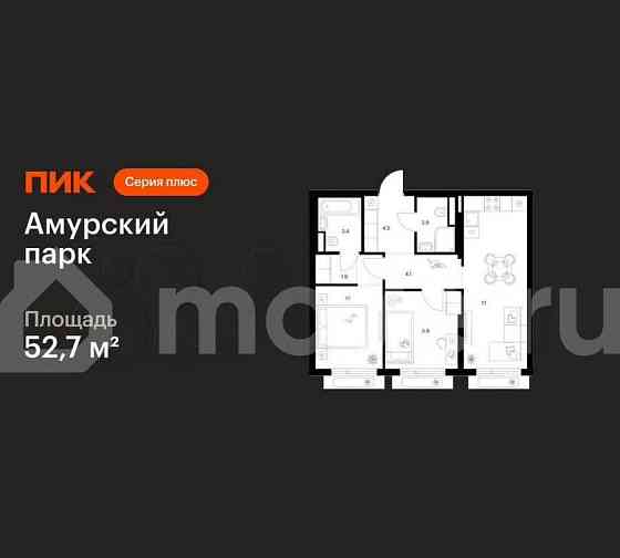 2-комн. квартира, 52.7 м2, 9/27 эт. Москва