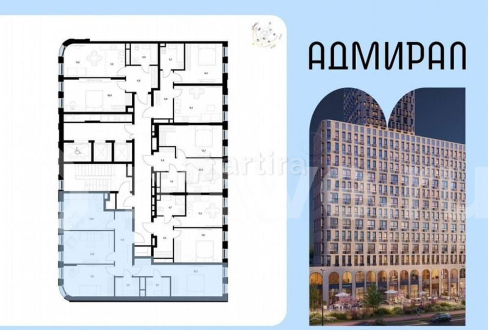 3-комн. квартира, 76.6 м2, 14/21 эт. Москва - изображение 5